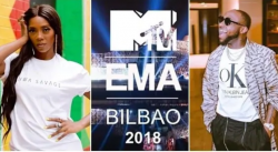 Abahanzi Davido, Tiwa Savage na Nyanshinski mu bahatanira ibihembo mpuzamahanga bya MTV EMA 2018