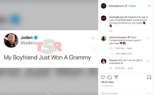 Grammy Awards 2020: Jaden Smith Congratulates 'Boyfriend' Tyler, The Creator  Following Win