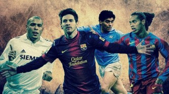 Cristiano, Messi na Ronaldinho bayoboye ikipe y’abakinnyi 11 beza b’ibihe byose muri ruhago ku Isi – AMAFOTO