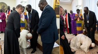 “Nahinze umushyitsi ubwo Papa Francis yasomaga ibirenge byanjye”-Perezida Kiir wa Sudani y’Epfo