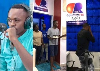 Rusizi: Umunyamakuru Masunzu Flavier wa Country FM ku isabukuru ye yatunguriwe muri Studio ashimira umukunzi we cyane-AMAFOTO