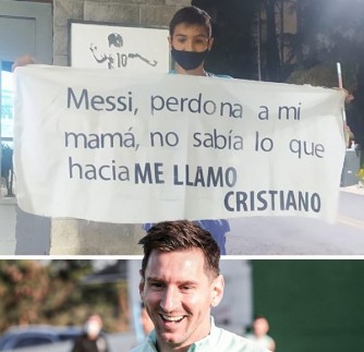 Umwana yasabiye imbabazi nyina witiranyije Messi na Cristiano