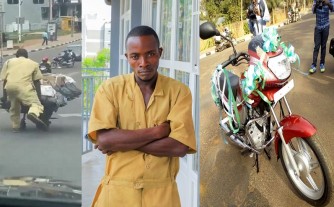 Umukarani Hagenimana Samuel wakoze benshi ku mutima yahawe Moto-VIDEO