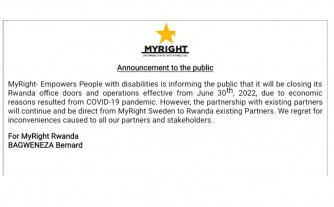 MyRight : Announcement to the public 