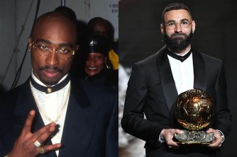 Amufata nk'ikitegererezo: Impamvu Karim Benzema yambaye imyenda isa n'iya 2 Pac yakira Ballon D'Or