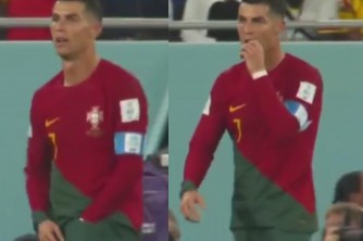 Yakuye Ibintu mu ikabutura abishyira mu kanwa! Cristano Ronaldo akomeje gucanga benshi