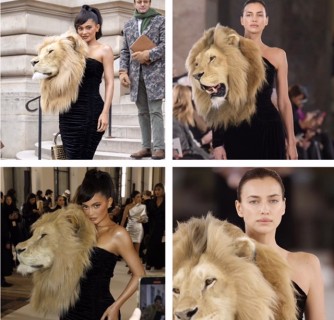 Kylie Jenner na Irina Shayk baserutse mu ikanzu ifite umutwe w'intare-AMAFOTO