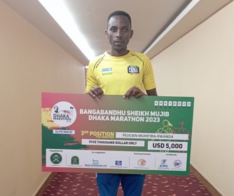 Muhitira Félicien yabaye uwa 3 mu isiganwa rya Bangabandhu Sheikh Marathon 2023