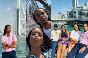 Umwe mu kwa buki undi mu biruhuko: Miss Naomie n’umuvandimwe bishimanye n’abo bihebeye i Dubai