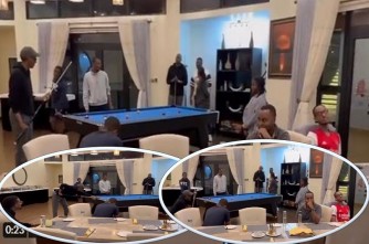 Amashusho ya Perezida Kagame na Bertrand Ndengeyingoma bari gukina Billard yavugishije benshi-VIDEO