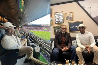 Christopher yishimiye kurebana na Ambasaderi w'u Rwanda mu Bufaransa umukino wa PSG na Rennes