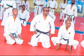 Minisitiri Dr. Ngabitsinze Jean Chrisostome yatsinze ikizamini cya Dan ya 2 mu mahugurwa ya Karate Shotokan