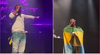 USA: Bruce Melodie yaserukanye ibendera ry’u Rwanda mu gitaramo na Shaggy-AMAFOTO