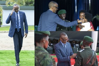 MU MAFOTO:Ubwo Perezida Kagame yatangaga ipeti kuri ba Ofisiye bato i Gako