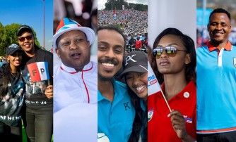 Miss Naomie na Kate Bashabe mu byamamare biri kuzenguruka Igihugu mu kwamamaza Paul Kagame-AMAFOTO