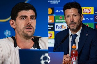 Courtois yifatiye ku gahanga Diego Simeone ashinja guhora yiriza