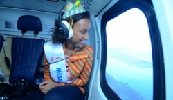 Kundwa Doriane, Miss Rwanda 2015 yazengurukijwe igihugu cyose mu ndege- AMAFOTO